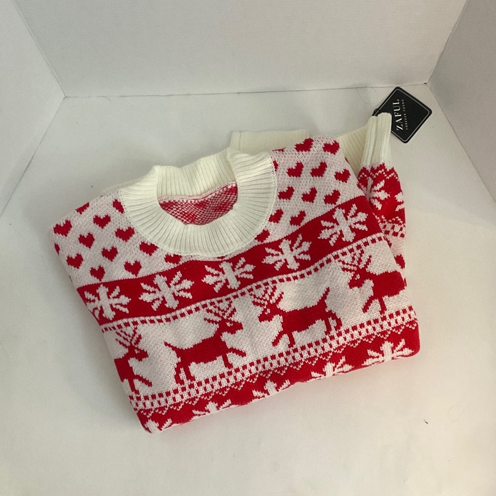 Forever Young Red and White Knit Sweater